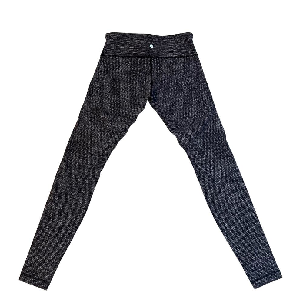 Lululemon Wunder Under Textured Leggings Luon Compression Black / Deep Coal sz 6